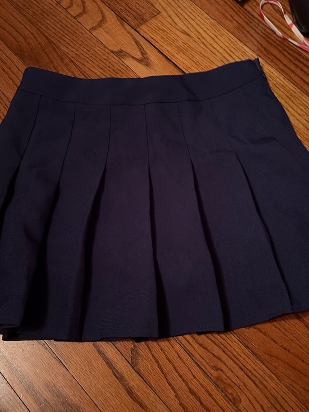 Pleated Mini Skirt in Navy - Classic A-Line Style
